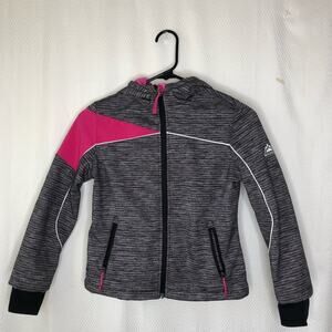 Snozu  pink grey water repellant faux fur lining hooded coat size small
